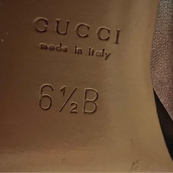 Gucci Nappa Silk Leather Platform Pewter Shoes - Picture 5 of 7